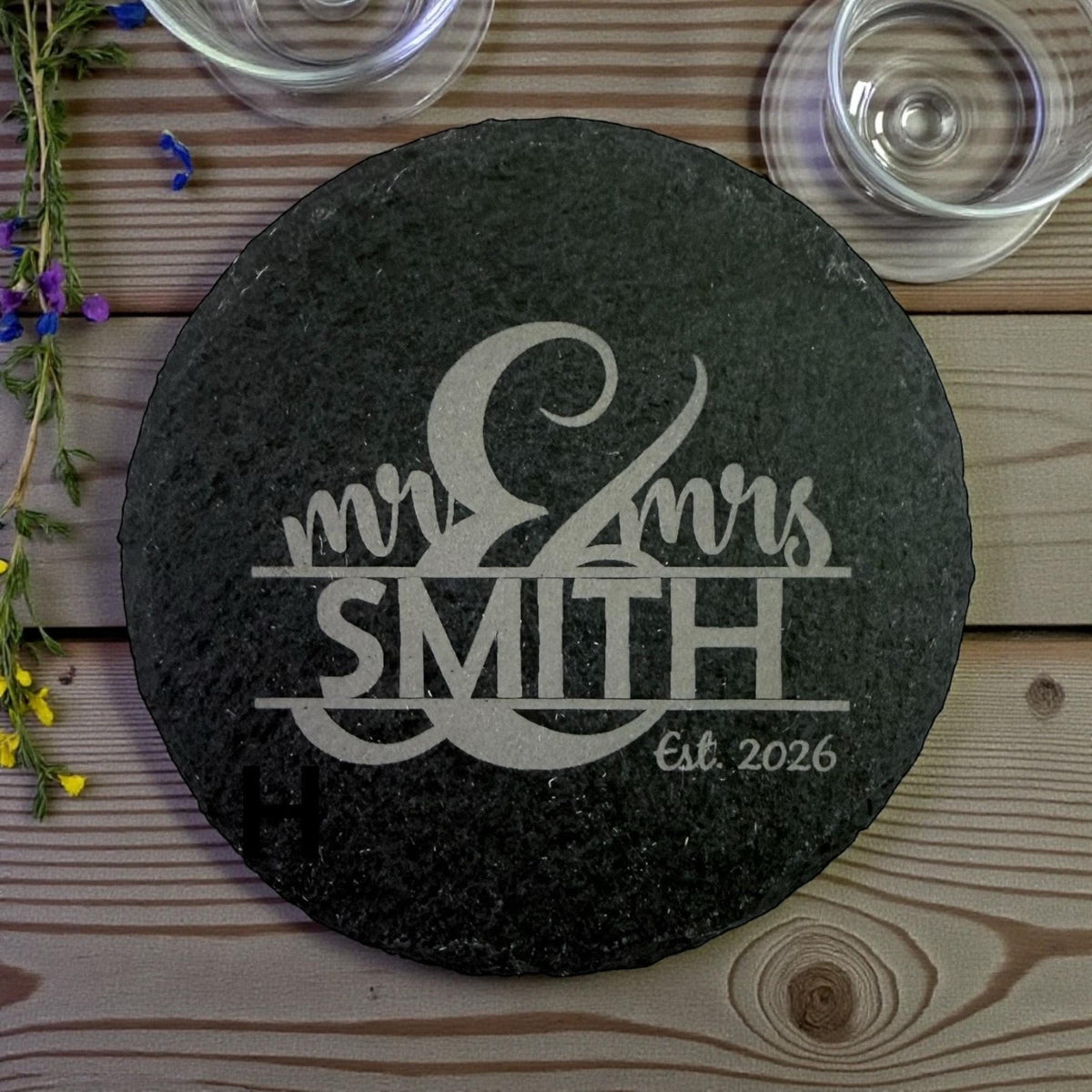 Personalized Engraved Slate Trivet Charcuterie Board, Wedding, Wedding Favors, Housewarming, Anniversary, or Corporate Gift