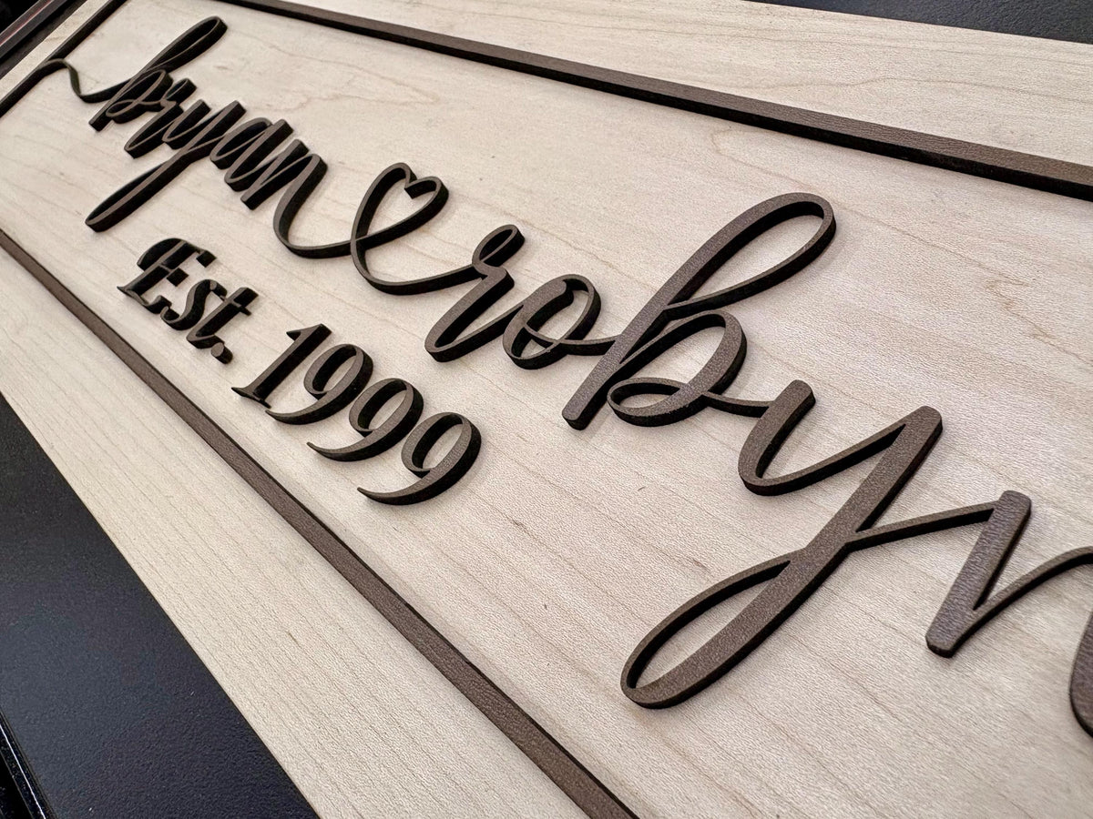 Custom 3D Couples Name Sign