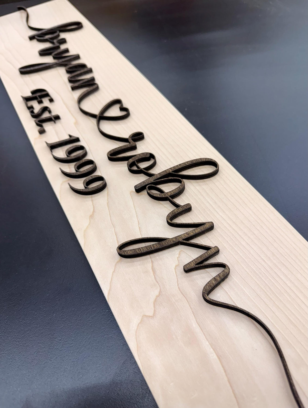 Custom Personalized Heart Couples Name Sign