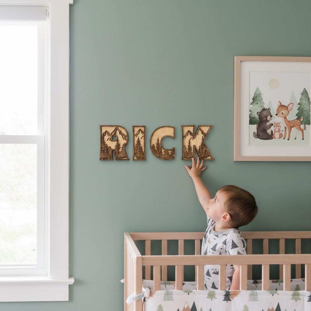 Multilayered Woodland Themed Letters