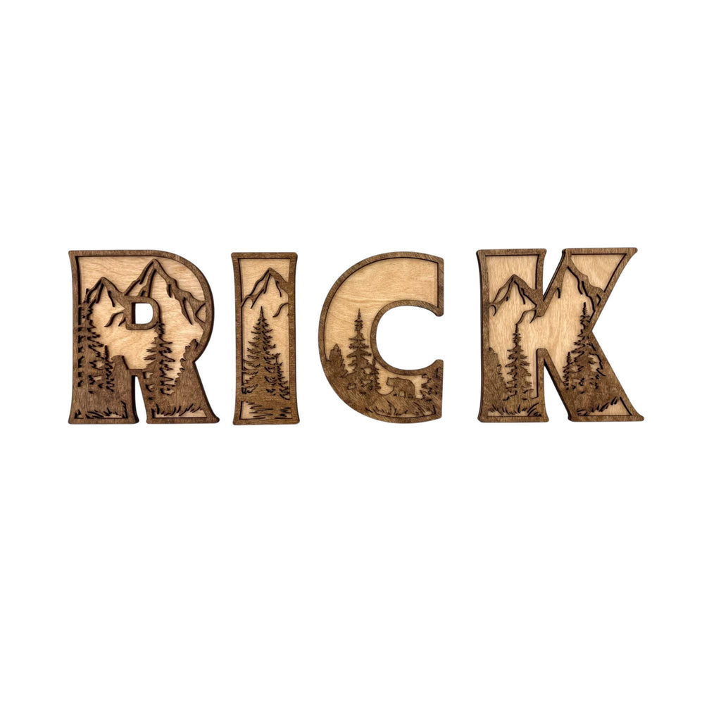 Multilayered Woodland Themed Letters