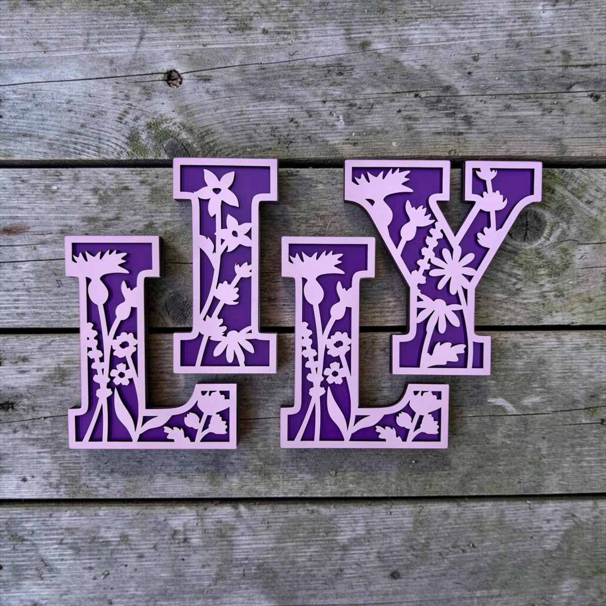 Custom Layered Wildflower Letters