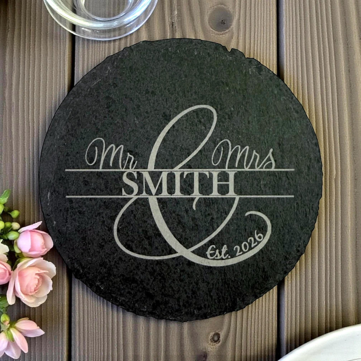 Personalized Engraved Slate Trivet Charcuterie Board, Wedding, Wedding Favors, Housewarming, Anniversary, or Corporate Gift