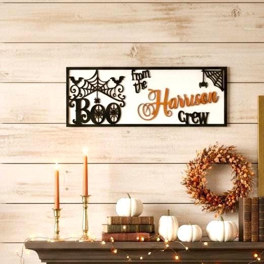 Personalized Halloween BOO Crew Door Sign