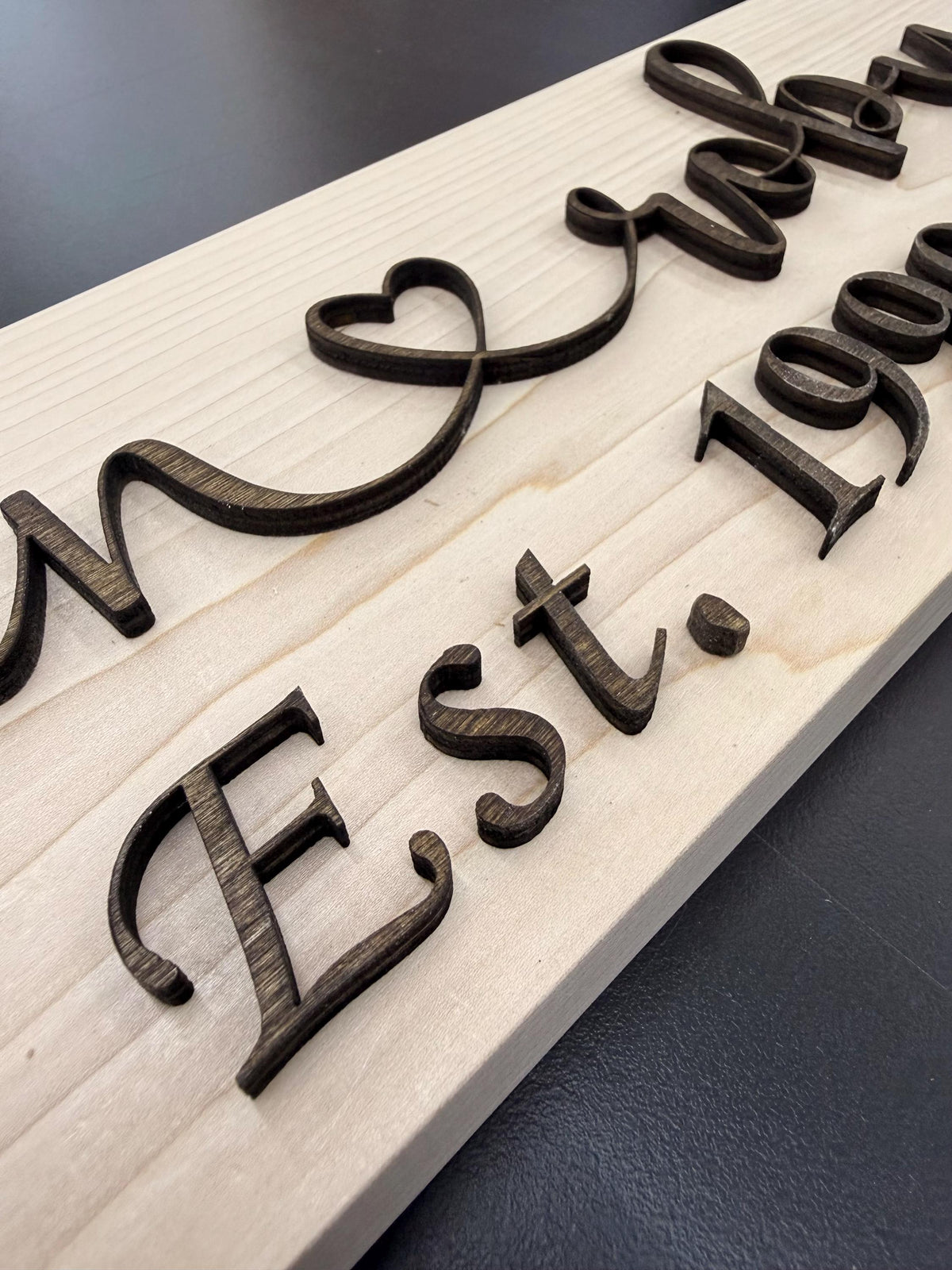 Custom Personalized Heart Couples Name Sign