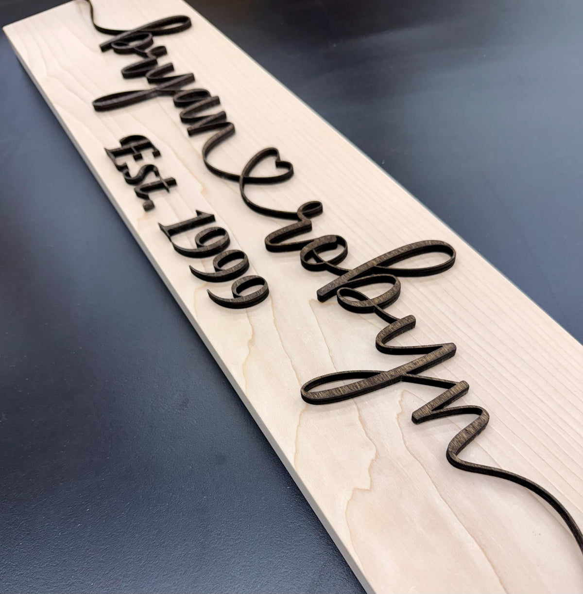 Custom Personalized Heart Couples Name Sign