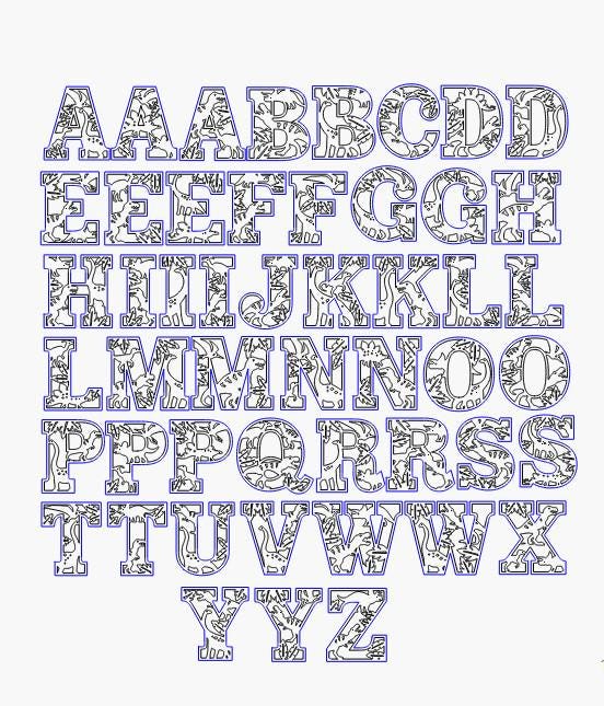 Wooden Dinosaur Alphabet Letters