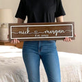 Custom Heart Couples Name Sign; Cherry, Walnut, Maple