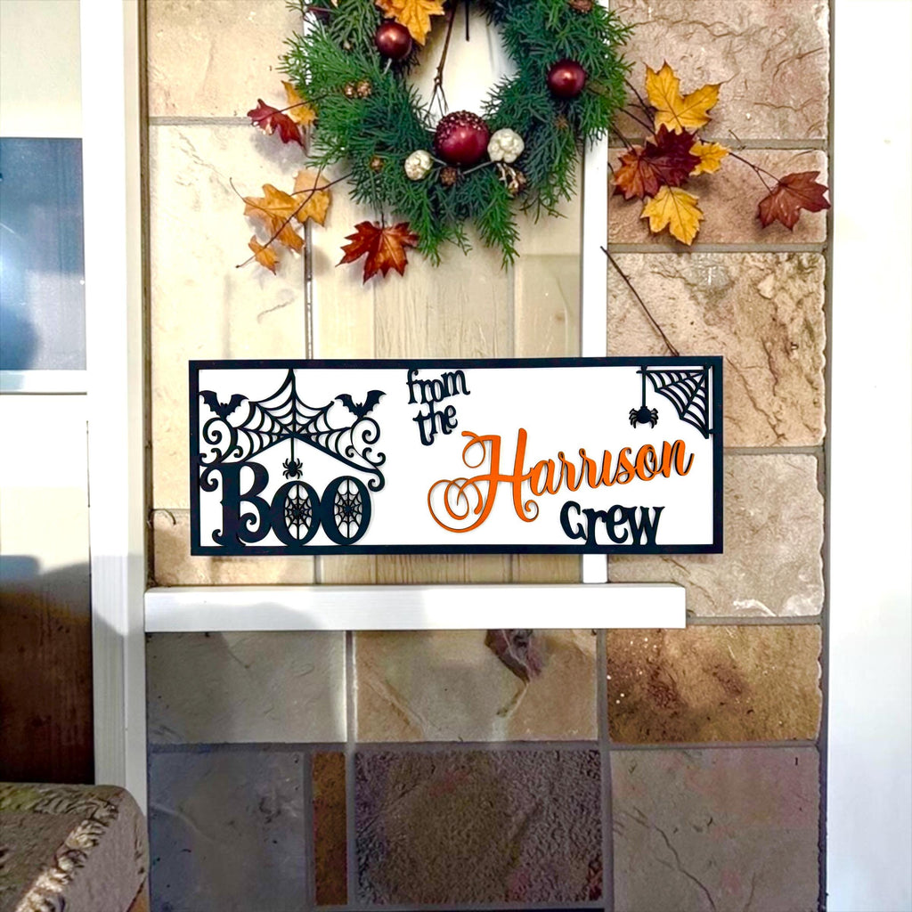 Personalized Halloween BOO Crew Door Sign