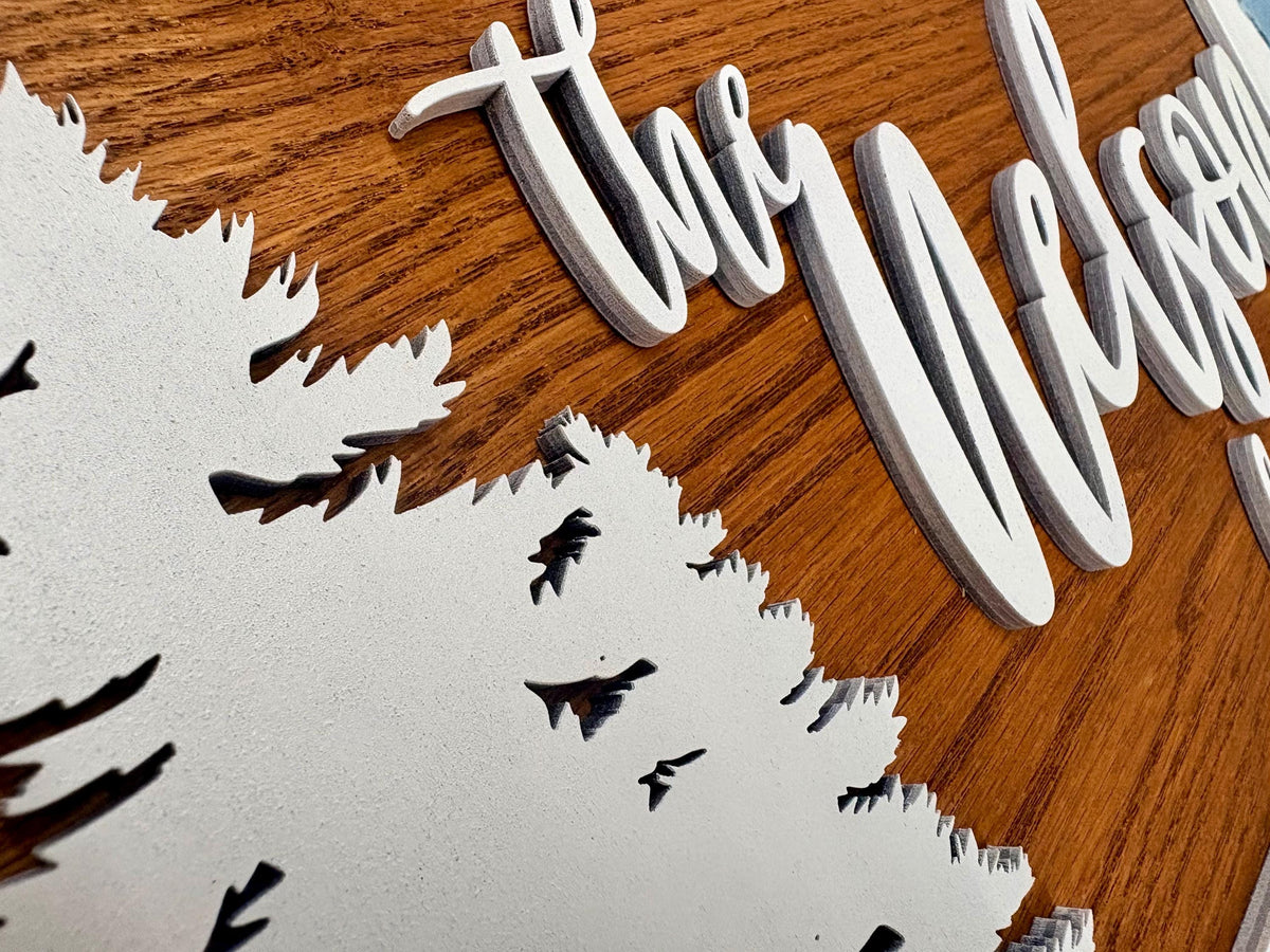 Custom Up North Themed Family Name Sign