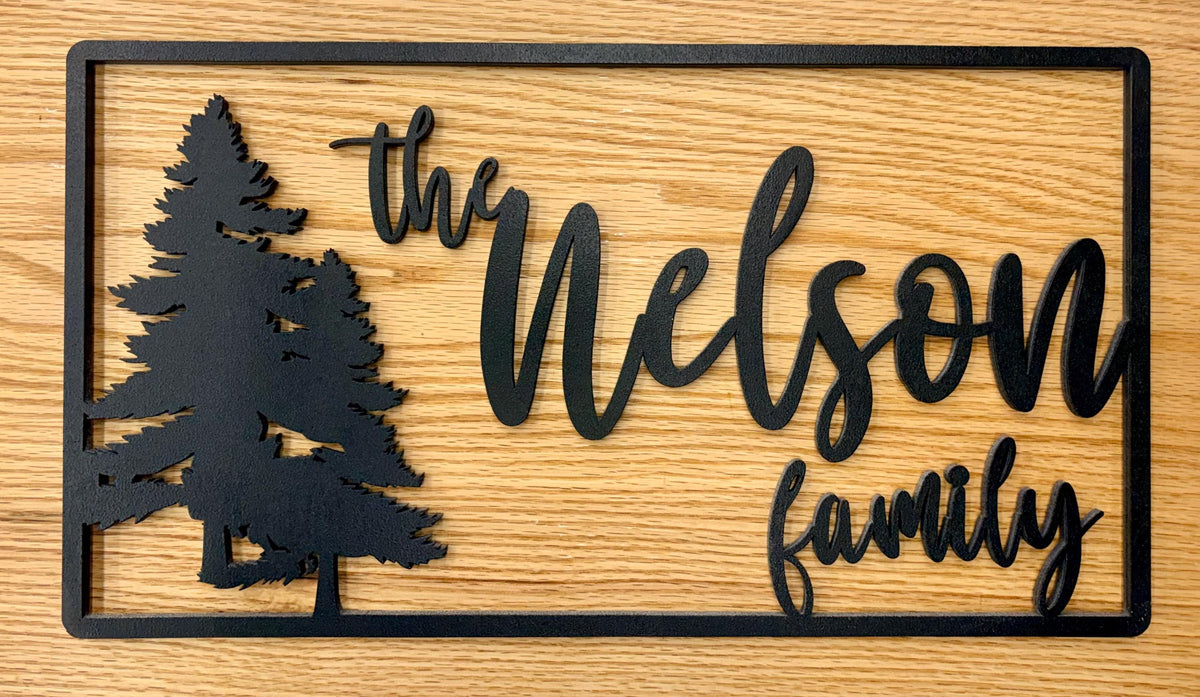 Custom Up North Themed Family Name Sign