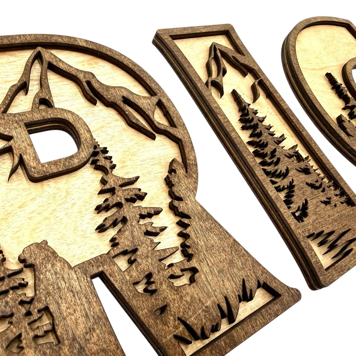 Multilayered Woodland Themed Letters