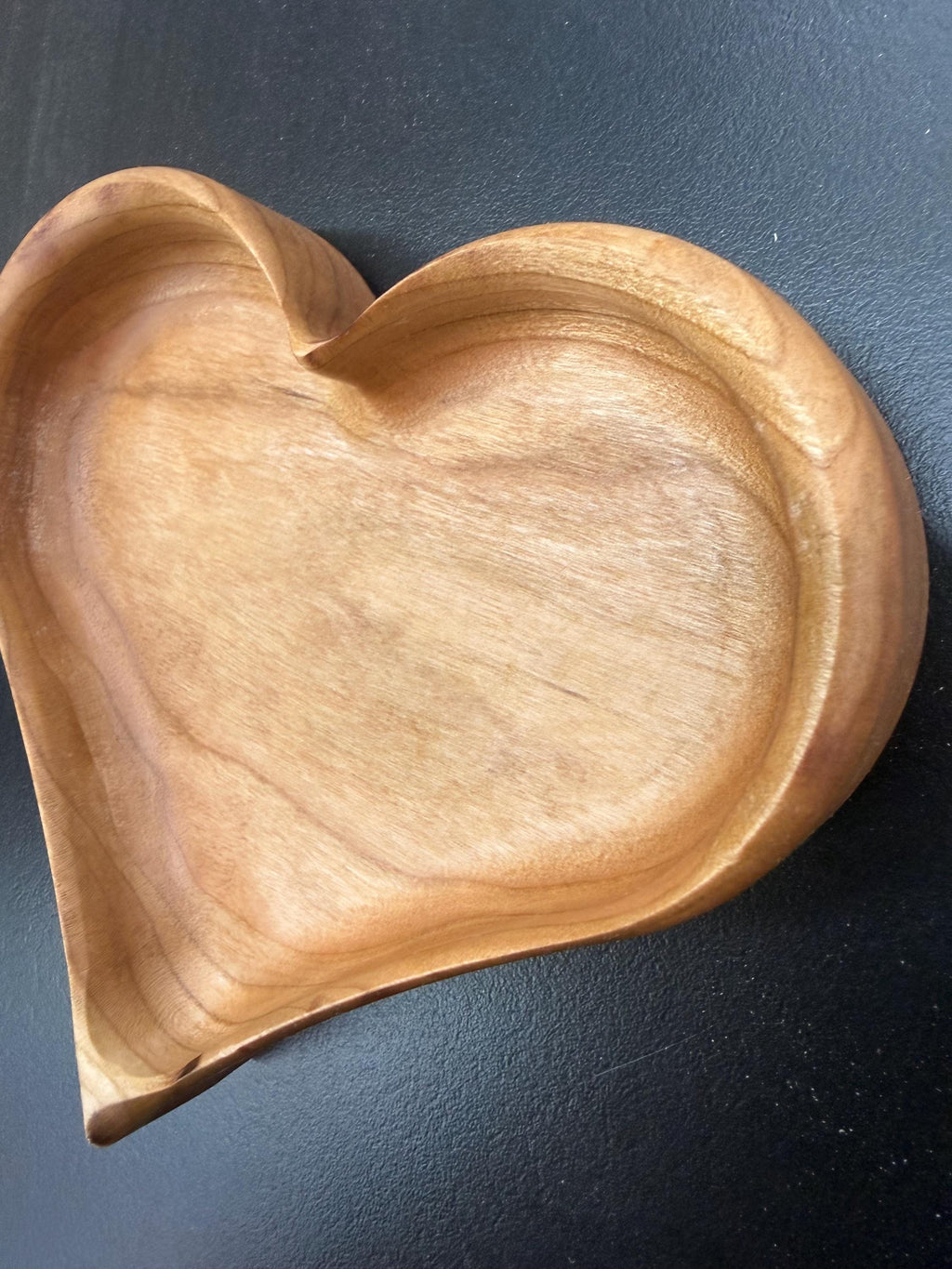Solid Cherry Wood Heart Jewelry or Catch All Tray