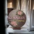Custom Girl Name Flower Design Nursery Sign