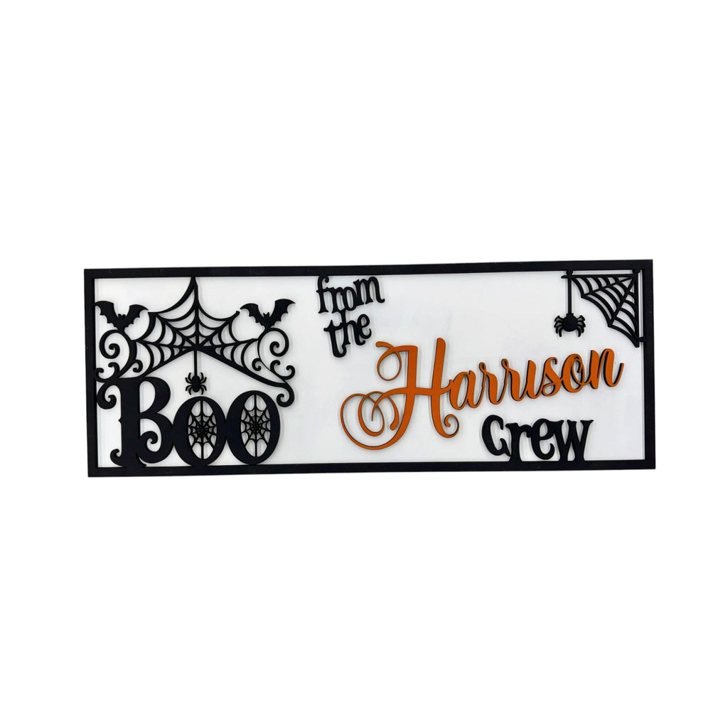 Personalized Halloween BOO Crew Door Sign