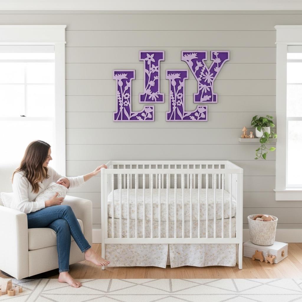 Custom Layered Wildflower Letters