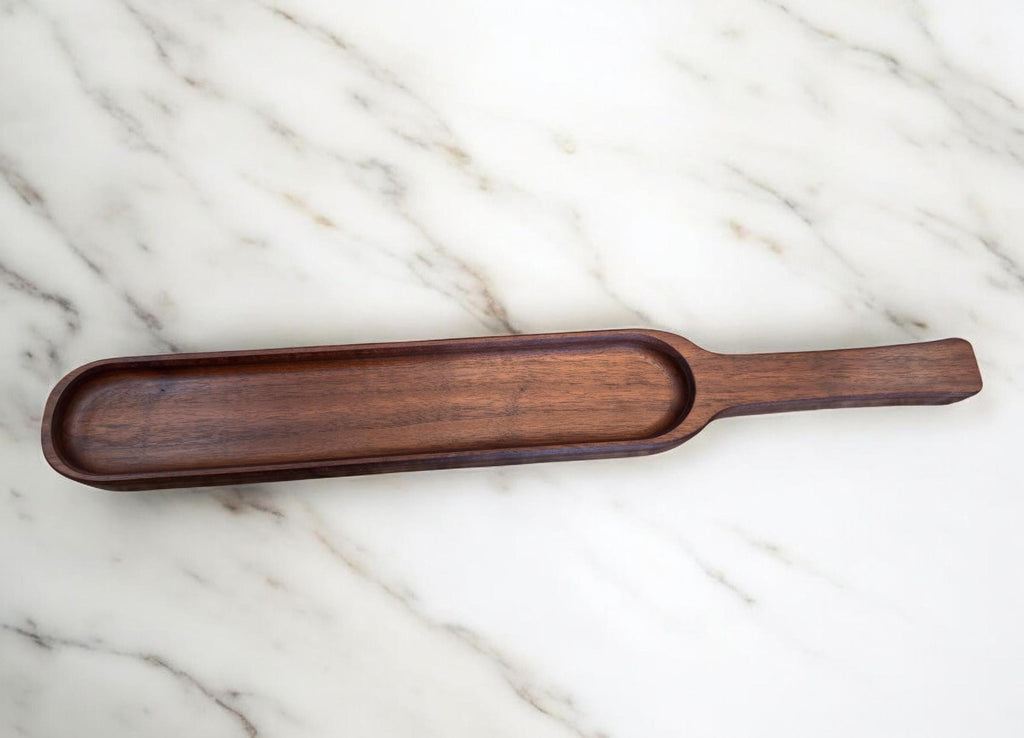 Handcrafted Walnut Serving Tray with Handle: Charcuterie Board