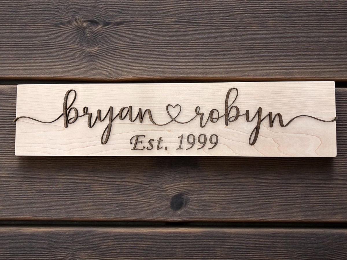 Personalized Couples Name Wood Sign
