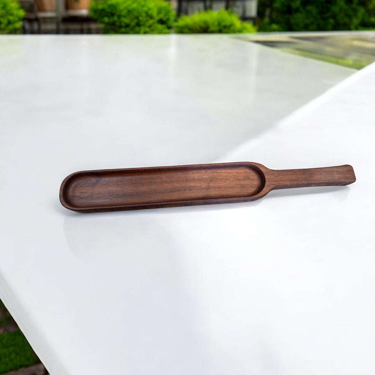 Handcrafted Walnut Serving Tray: Rectangular Charcuterie Board Snack Tray