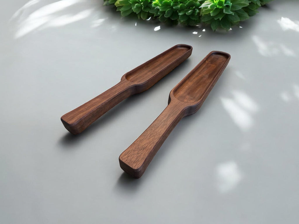 Handcrafted Walnut Serving Tray: Rectangular Charcuterie Board Snack Tray
