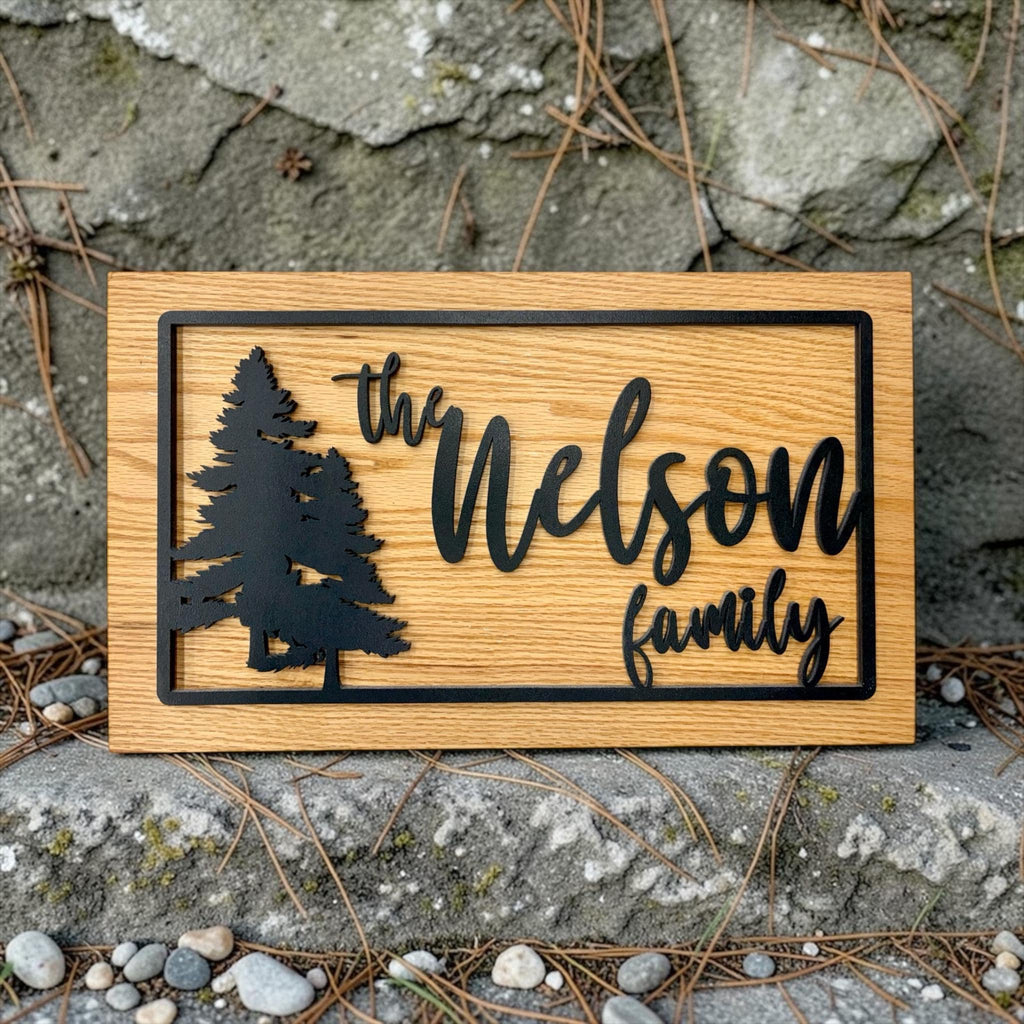 Custom Up North Themed Family Name Sign
